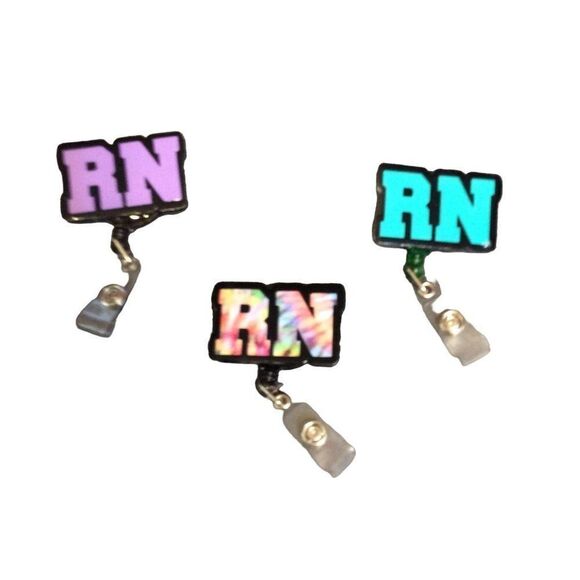 𝅺rn ID Holder Clips Multicolor Rubber - Picture 1 of 2